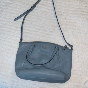 Coach cross body purse, light blue